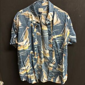 J. Crew Blue and White Casual Button Down Shirt